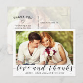Einfaches Foto Black Script White Wedding Vielen D Postkarte (Vorne/Hinten)