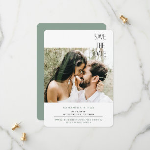 Einfaches Foto-Blatt Save the Date gerundet