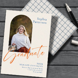 Einfaches Foto Blau & Orange Ankündigung