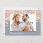 Einfaches Foto Blumendusty Blue Blush Blume Save The Date (Vorderseite)