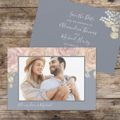 Einfaches Foto Blumendusty Blue Blush Blume Save The Date