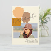 Einfaches Foto Boho Terracotta Abschluss Ankündigung (Stehend Vorderseite)