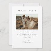 Einfaches Foto Boho Wedding Dankeschön Card Dankeskarte (Rückseite)