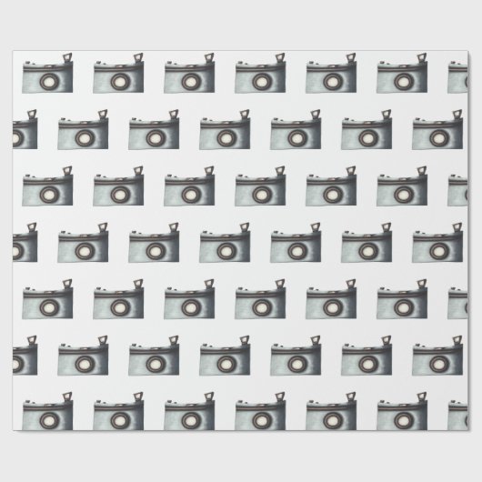 Einfaches Foto Camera Fotograf-Muster Geschenkpapier (Flach)