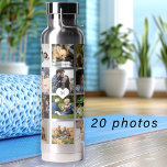 Einfaches Foto-Collage mit Monogramm Keepsake<br><div class="desc">Fügen Sie 20 Fotos für Familie, Kinder, Haustiere oder Freunde hinzu und kreieren Sie Ihre eigene trendige Collage Grid Weiß- und Schwarzwasserflasche mit Ihrem persönlichen oder familiären Monogramm-Namen in einem weißen Herz. Einfach mit Ihren benutzerdefinierten quadratischen Bildern und Buchstaben personalisieren. Es kann ein nettes, nachdenkliches Geschenk für ein Familienmitglied, einen...</div>