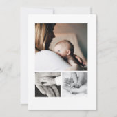 Einfaches Foto Collage Unisex Baby Birth Ankündigung (Rückseite)