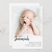 Einfaches Foto Collage Unisex Baby Birth Ankündigung (Vorne/Hinten)