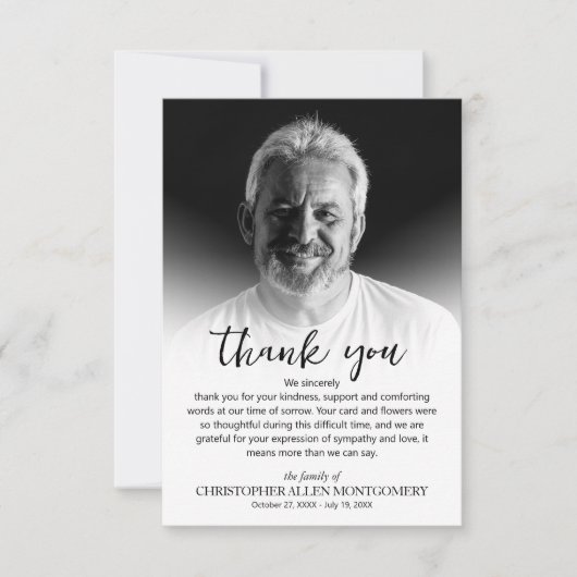 Einfaches Foto Dankeskarte (Vorderseite)