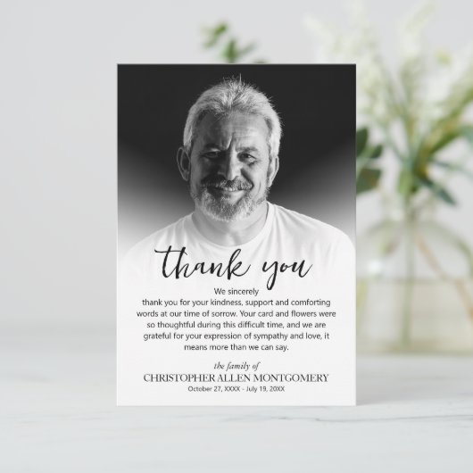 Einfaches Foto Dankeskarte (Stehend Vorderseite)