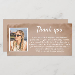 Einfaches Foto Dankeskarte