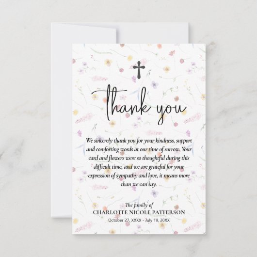 Einfaches Foto Dankeskarte (Rückseite)