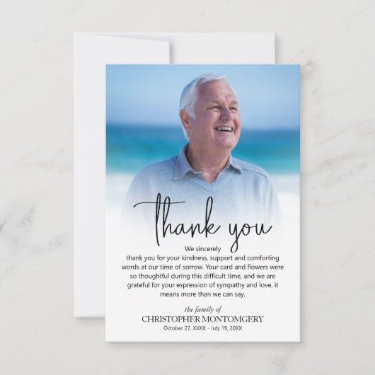 Einfaches Foto Dankeskarte (Vorderseite)