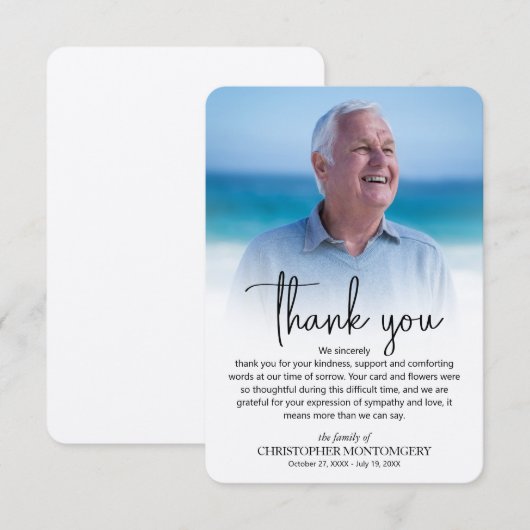 Einfaches Foto Dankeskarte (Vorne/Hinten)