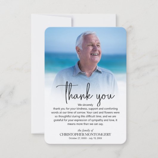 Einfaches Foto Dankeskarte (Vorderseite)