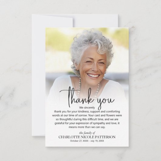 Einfaches Foto Dankeskarte (Vorderseite)