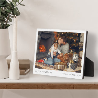 Einfaches Foto der modernen Weihnachtsfamilie Fotoplatte