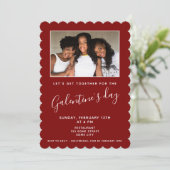 Einfaches Foto der Roten Galentine Einladung (Stehend Vorderseite)