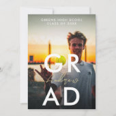 Einfaches Foto des modernen Abschlusses und mutige Ankündigung (Vorderseite)