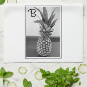 Einfaches Foto einer Ananas mit Single Initial Geschirrtuch (Gefaltet)