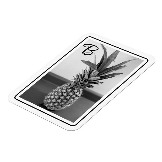 Einfaches Foto einer Ananas mit Single Initial Magnet (Linke Seite)