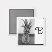 Einfaches Foto einer Ananas mit Single Initial Magnet (Vorderseite/Rückseite)
