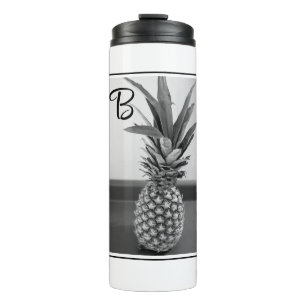 Einfaches Foto einer Ananas mit Single Initial Thermosbecher