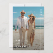 Einfaches Foto Elegant Beach Wedding Einladung (Vorderseite)