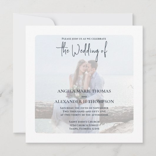 Einfaches Foto Elegant Türkis QR Code UAWG Ocean Einladung (Vorderseite)