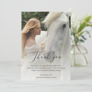 Einfaches Foto Elegante Beerdigung Dankeskarte