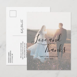 Einfaches Foto Elegante Hochzeit Postkarte