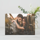 Einfaches Foto Elegante Hochzeit Save The Date (Stehend Vorderseite)