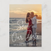 Einfaches Foto Elegante Hochzeit Save the Date Ankündigungspostkarte (Vorderseite)