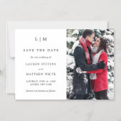 Einfaches Foto Elegante Hochzeit Save the Date Magneteinladung (Vorderseite)