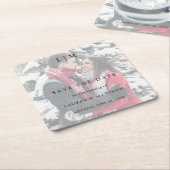 Einfaches Foto Elegante Hochzeit Save the Date Rechteckiger Pappuntersetzer (angewinkelt)