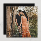 Einfaches Foto Elegante Platz Save the Date (Vorne/Hinten)