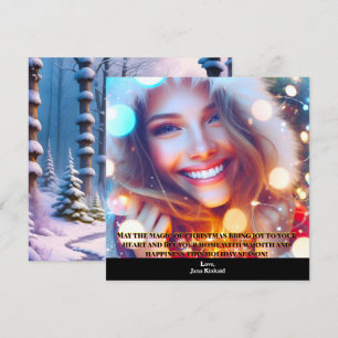 Einfaches Foto Elegante Weihnachtskarte Einladung
