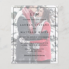 Einfaches Foto Elegantes Budget Einladung zur Hoch