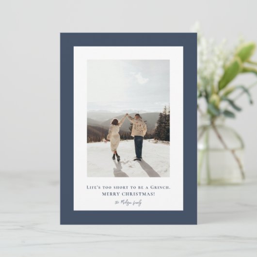 Einfaches Foto Feiertagskarte (Stehend Vorderseite)