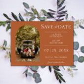 Einfaches Foto | Flammendes Orange Save The Date