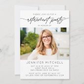 Einfaches Foto für das Elegante Script Retirement- Einladung (Vorderseite)