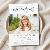 Einfaches Foto für das Elegante Script Retirement- Einladung