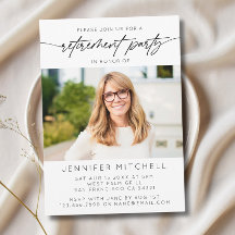 Einfaches Foto für das Elegante Script Retirement-