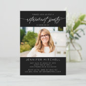 Einfaches Foto für das Elegante Script Retirement- Einladung (Stehend Vorderseite)