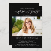 Einfaches Foto für das Elegante Script Retirement- Einladung (Vorne/Hinten)