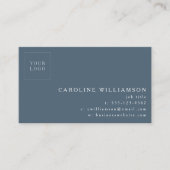 Einfaches Foto für das moderne Minimal Dunkelblau- Visitenkarte (Vorderseite)