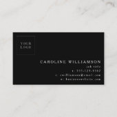 Einfaches Foto für das moderne Minimal-Schwarz-Hin Visitenkarte (Vorderseite)