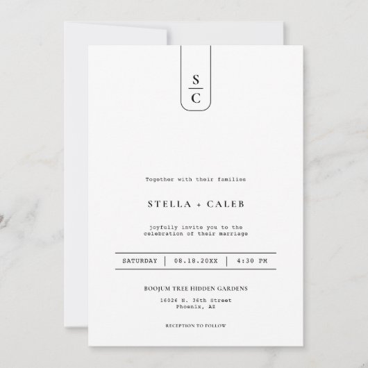 Einfaches Foto für den modernen minimalen geometri Einladung (Vorderseite)