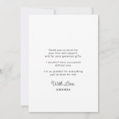 Einfaches FOTO für die Graduierung von Skripten pe Dankeskarte (Rückseite)