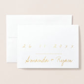 Einfaches Foto für die Hochzeit von Gold Foil spei Folienkarte (Vorderseite mit Umschlag)