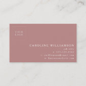 Einfaches Foto für die minimale Dusty-Rose-Logo Visitenkarte (Vorderseite)